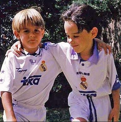 Alvaro Morata (right) when he trained at Real Madrid Academy