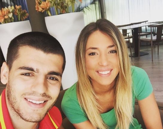 Alvaro Morata with his girlfriend Alice Campello when they started dating