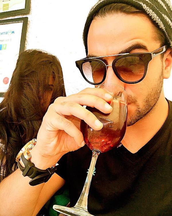 Aly Goni Drinking Alcohol