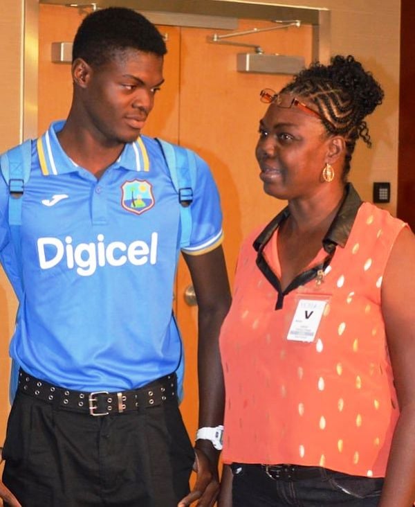 Alzarri Joseph With His Mother Sharon Joseph