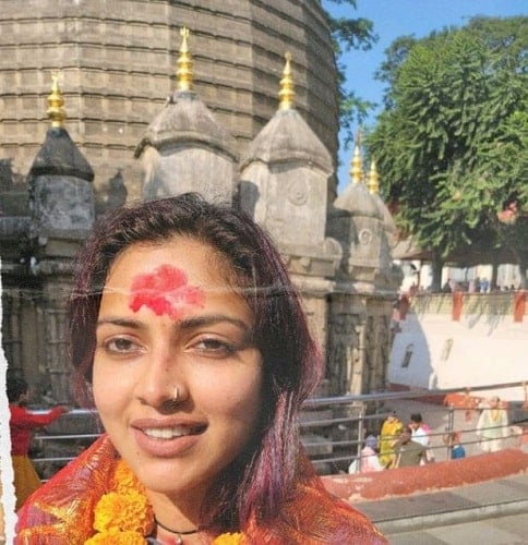 Amala Paul in a temple