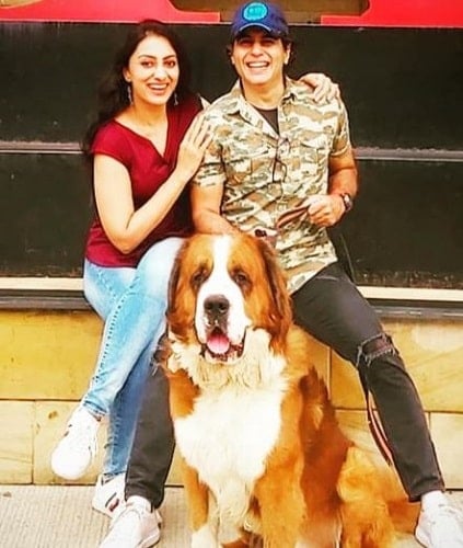 Aman Verma with a dog