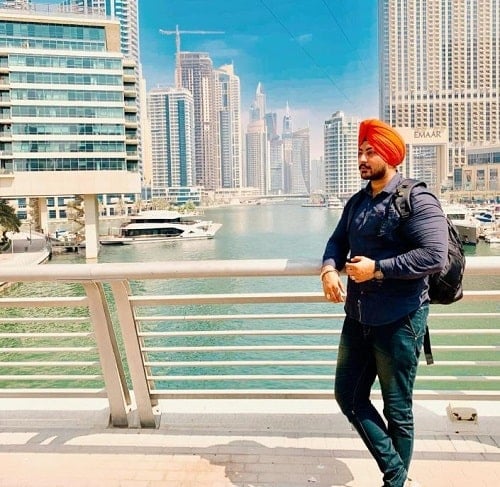 Amanjot Singh during his vacation