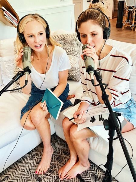 American singer and actress Candice King (left) and Kayla Ewell during one of the episodes from Kayla