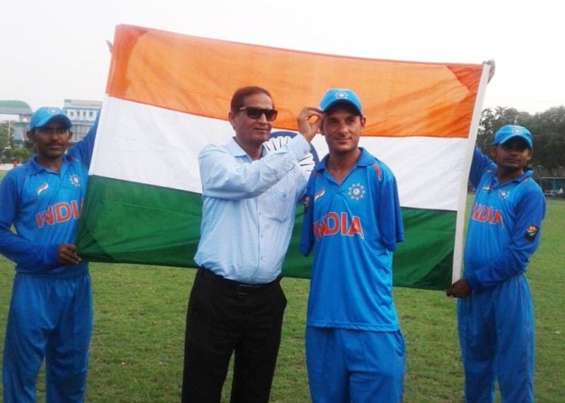 Amir Hussain Lone when he made his debut for India national para-cricket team