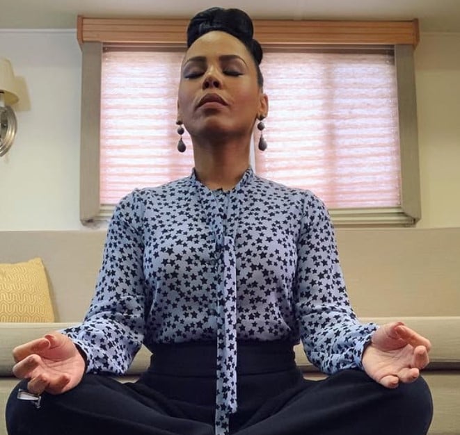 Amirah Vann while practising meditation