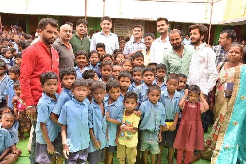 Amit Kataria with underprivileged kids in Chhattisgarh