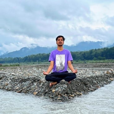 Amit Sharma while practicing meditation