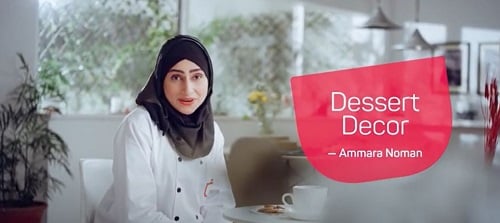 Ammara Noman in an advertisment of Dessert Décor