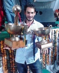 Amrit Amby with his trophies