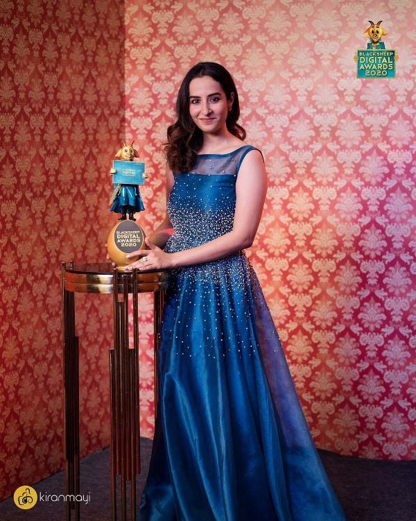 Amrutha Srinivasan with her Blacksheep Digital Award