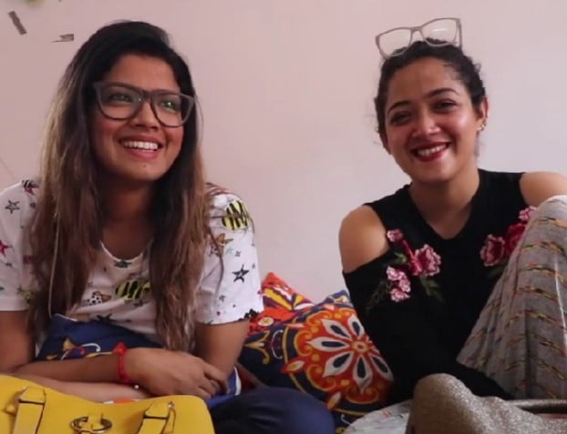Amrutha Suresh with her sister in one of their vlogs