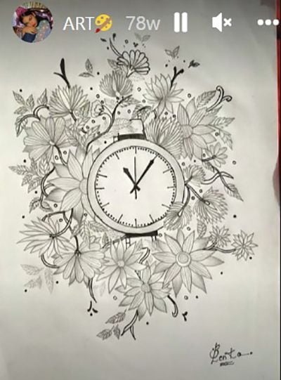 An Instagram story of Shreya Lenka showing Mandala Art