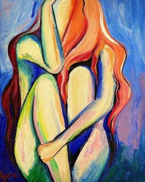 An acrylic painting by Myra Rampal