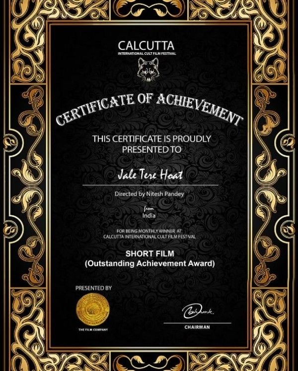 An award won by Nitesh Pandey