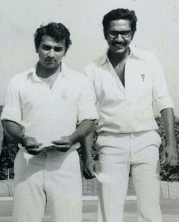 An old picture of Anshuman Gaekwad and Sunil Gavaskar