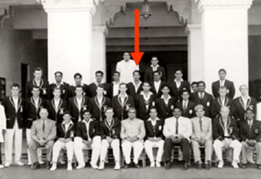 An old picture of Arvind Singh Mewar during his period in the Indian cricket team