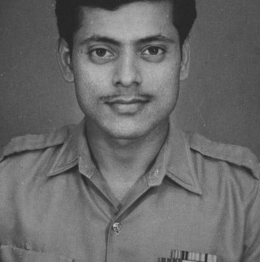 An old picture of Delhi Ganesh as an IAF employee