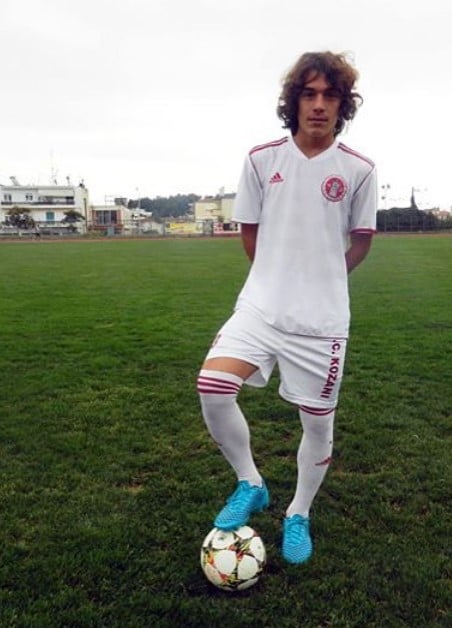 An old picture of George Antoniadis after a football match