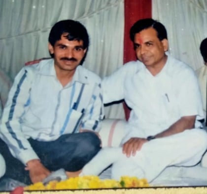 An old picture of Jagdish Devda as a BJP worker