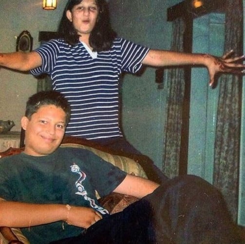 An old picture of Jaya Bhardwaj with her brother