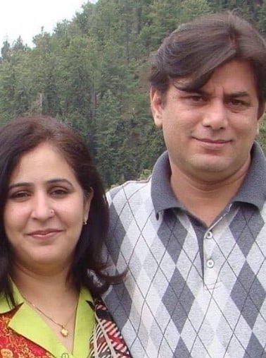 An old picture of Noshaba Shehzad with her husband