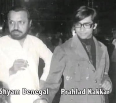 An old picture of Prahlad Kakkar with Shyam Benegal