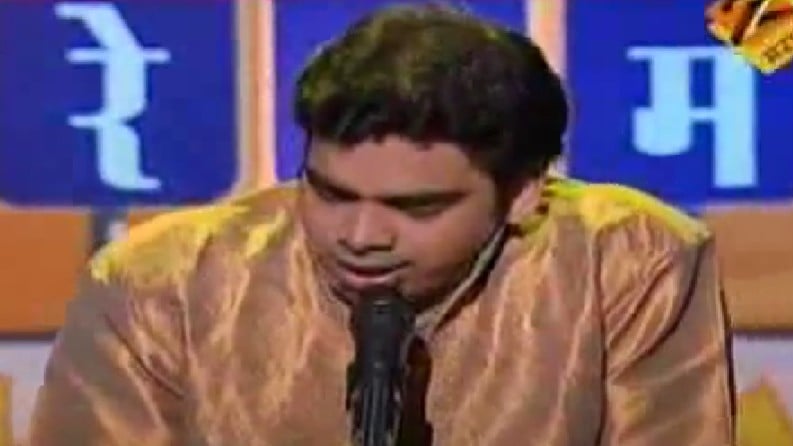An old picture of Rahul Deshpande from the singing reality show 