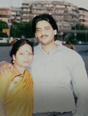 An old picture of Ranjana Jha with Udit Narayan