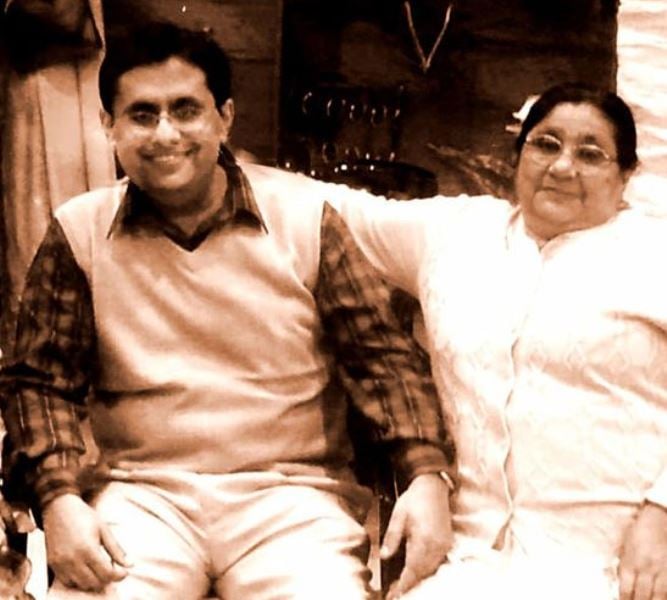 An old picture of Rizwan Sajan with his mother