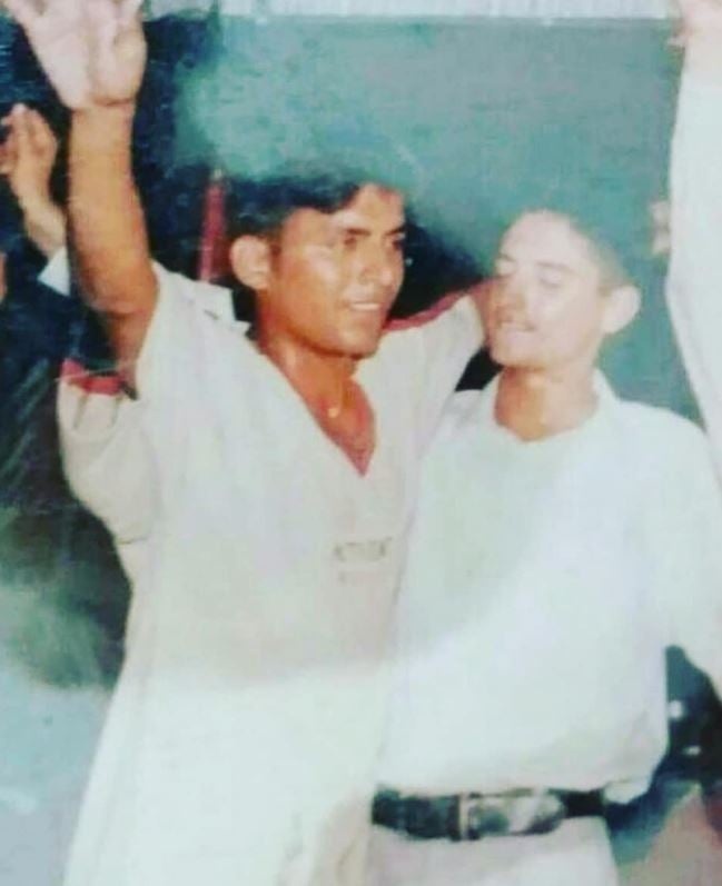 An old picture of Rupinder Gandhi (left) with his friend