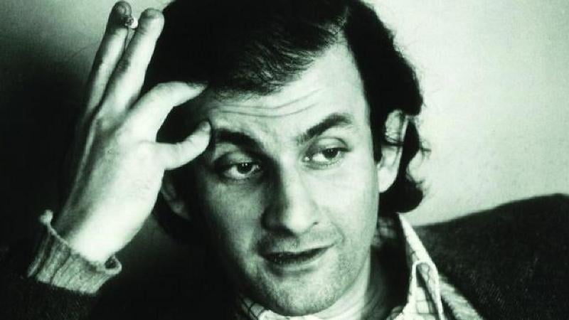 An old picture of Salman Rushdie while holding a cigarette