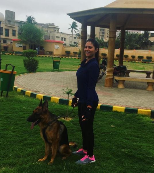 Anam Tanveer with her dog Alpha
