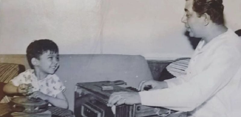 Anand Chitragupth as a child with his father