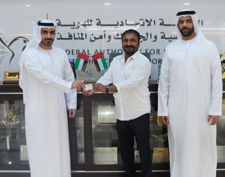 Anand Kumar while receiving the Golden Visa