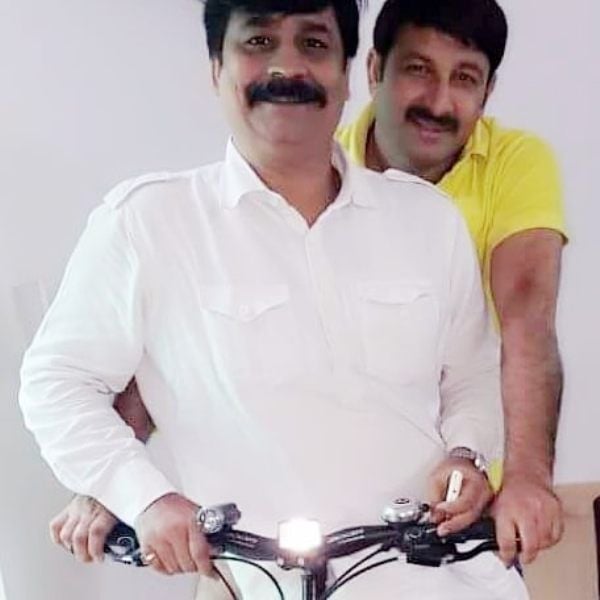 Anand Mohan Pandey with Manoj Tiwari