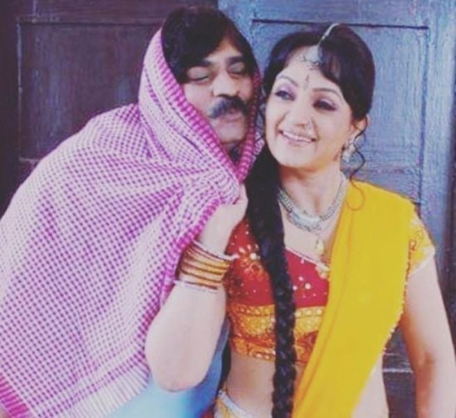 Anand Mohan Pandey with Upasana Singh