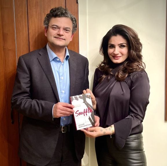 Anand Ranganathan with Raveena Tandon