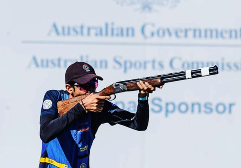 Anantjeet Singh Naruka in a still during his competition at the ISSF Junior World Cup 2018