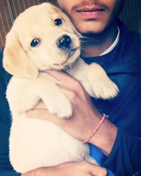 Anantjeet Singh Naruka with his pet dog Brut