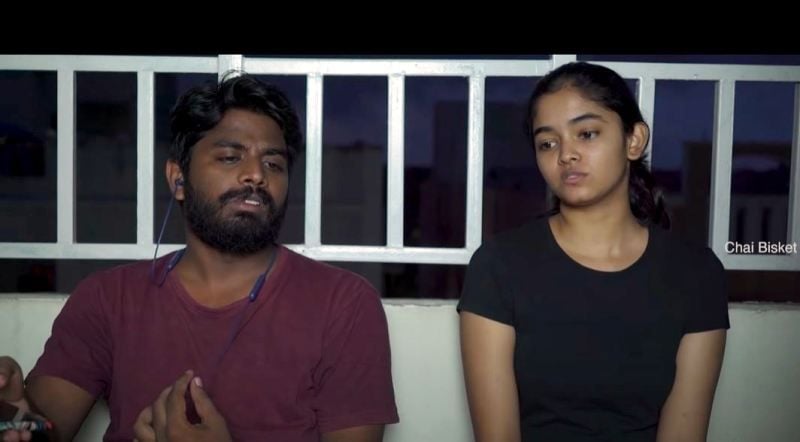 Ananya Sharma (right) in a still from the YouTube video 