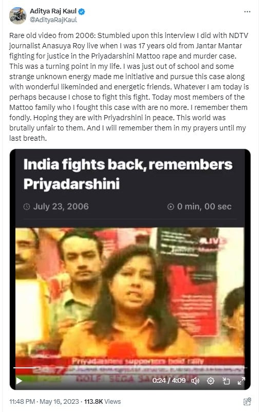 Anasuya Roy when she was working as a news correspondent for NDTV