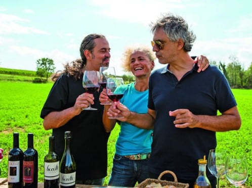 Andrea Bocelli while enjoying wine