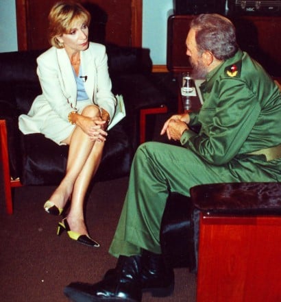 Andrea Mitchell interviewing Fidel Castro in Cuba in June 2001