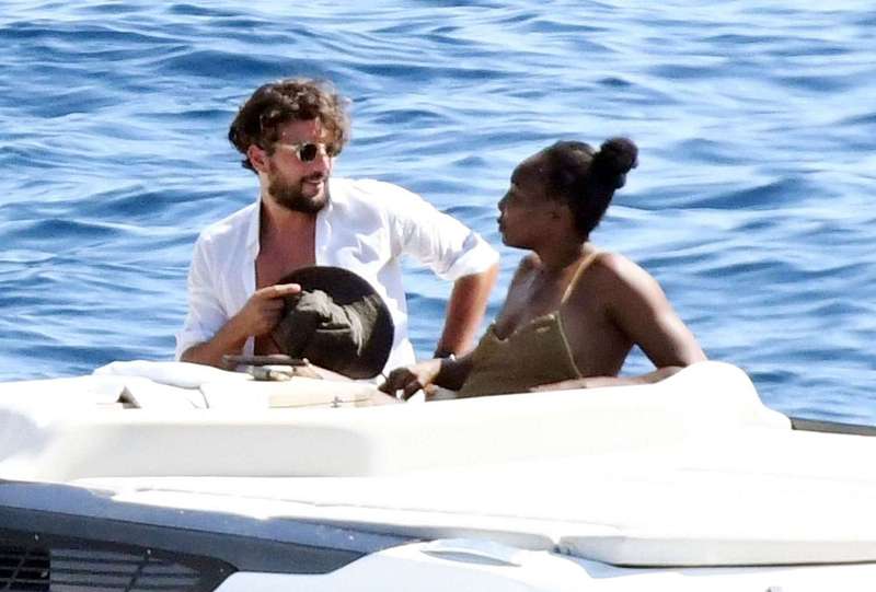 Andrea Preti and Venus Williams during a vacation in Nerano, Italy