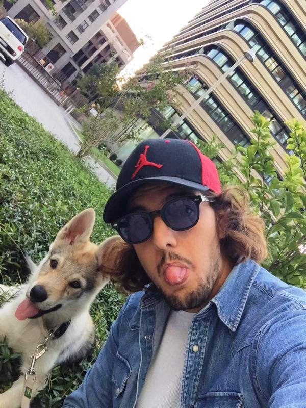 Andrea Preti with a dog