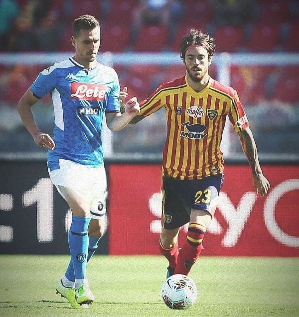 Andrea Tabanelli while playing for the US Lecce