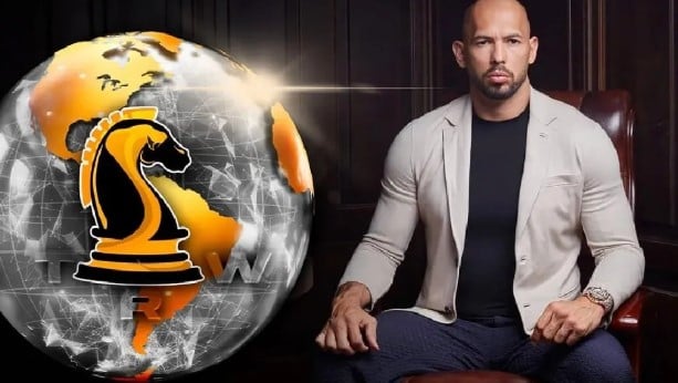 Andrew Tate while promoting his website The Real World