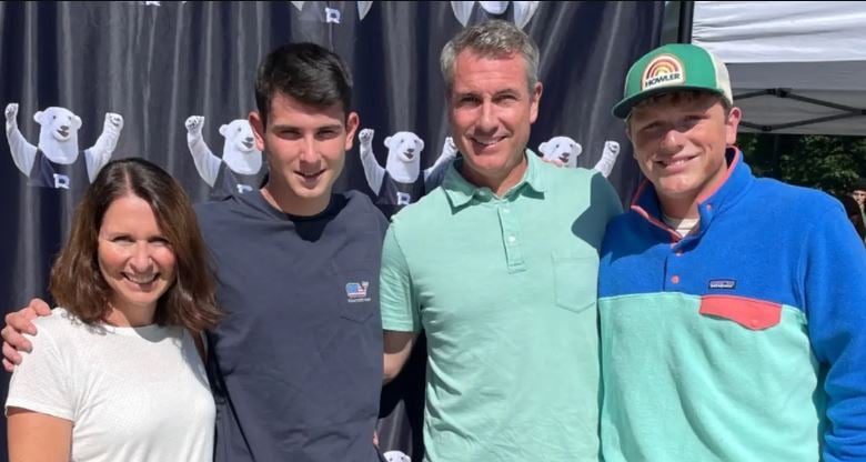 Andy Byron with Megan Kerrigan Byron and their sons