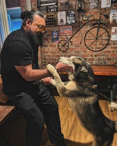 Aniket Chouhan with his pet dog